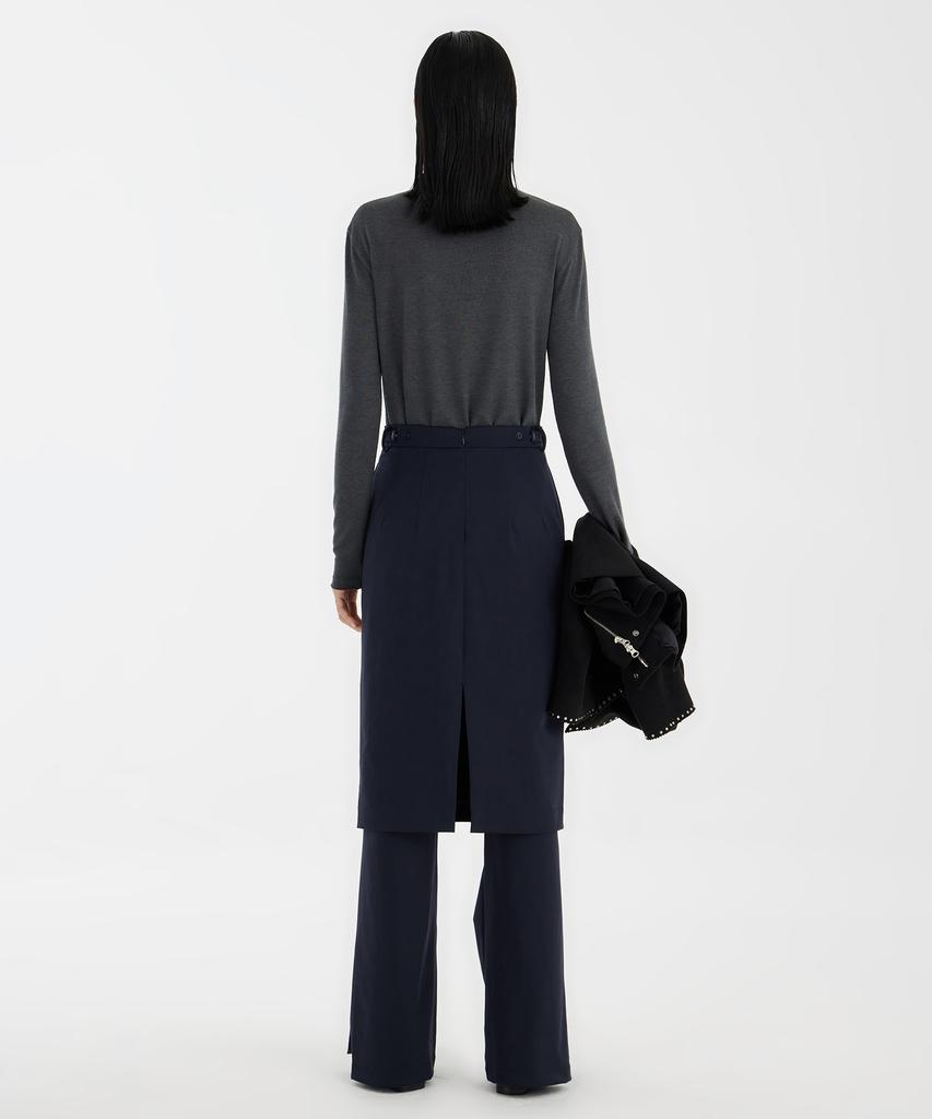 YOUTH Front-Slit Skirt - Navy