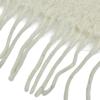 Great LOEWE Scarf Anagram Leather Patch Border Fringe Long Ivory Wool Women Used
