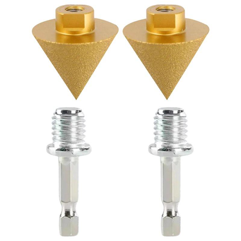 B97A-Diamonds Beveling Chamfer Bits Grinding Wheel Cone Carve Polishing For Porcelain Tiles Cutter Trimming Tool Parts