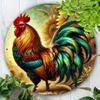 Vintage Rooster Metal Wall Decor, Farmhouse Art for Living Room, Rustic Sign for Home Indoor Outdoor