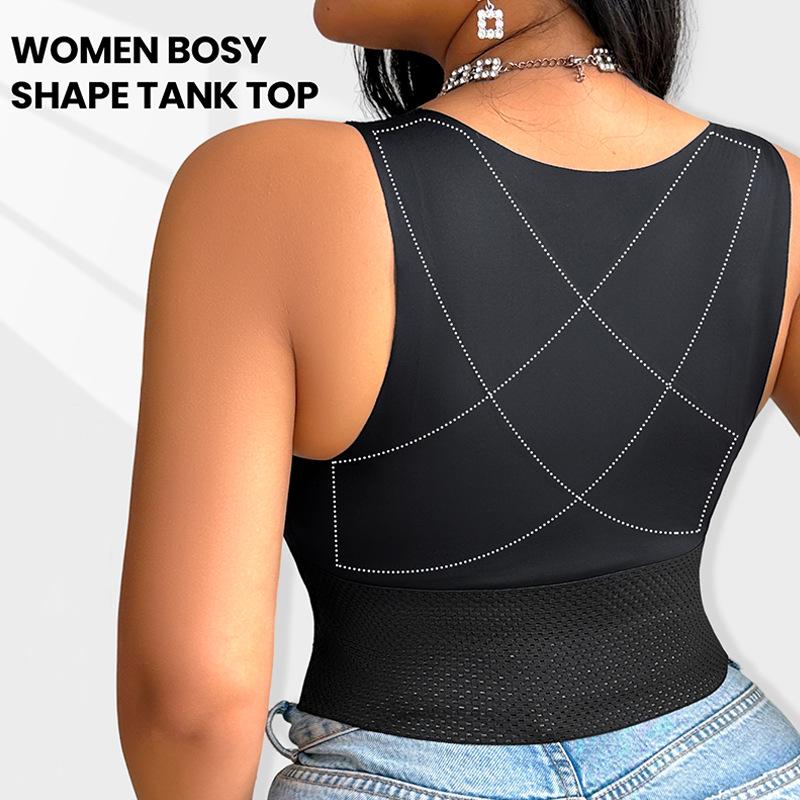 Women's Sexy Cutout Body Shaper with Front Buckle and Bust Support