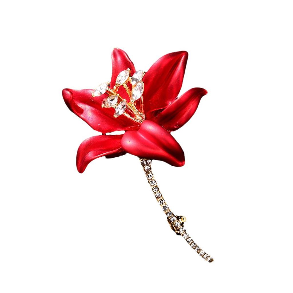 Red Tulip Brooch Premium Coat Corsage Accessories Anti-Light Drip Pin