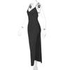 2026 Summer Elegant Backless V-neck Slit Dress for Women