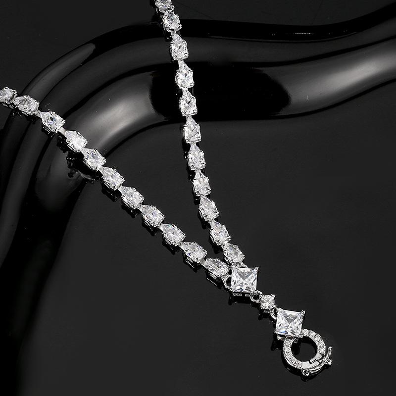 

Jewelry Copper Bottom Gold-Plated Pear-Shaped Necklace Chain Button Head Removable 45 + 5Cm