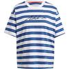 Adidas Sport Performance Series SS24 Comfortable Crew Neck Striped Short Sleeve T-Shirt Unisex Tops Blue IR5822