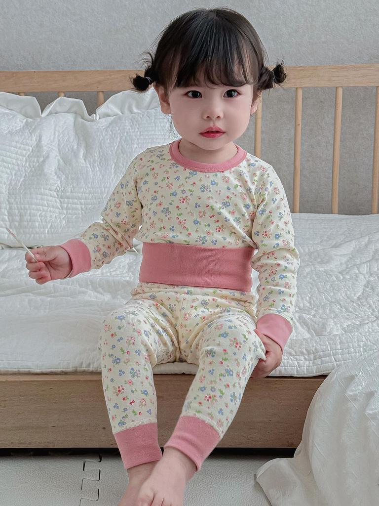 Children's Autumn Cotton Pajama Set: High Waist Cartoon Underwear & Trousers