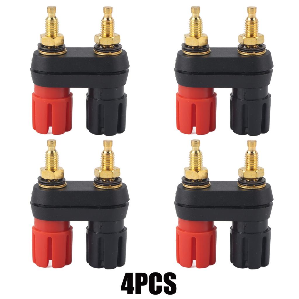 Speaker Binding Post Terminal Power Amplifier 2 Way Banana Plug Jack (4PCS)