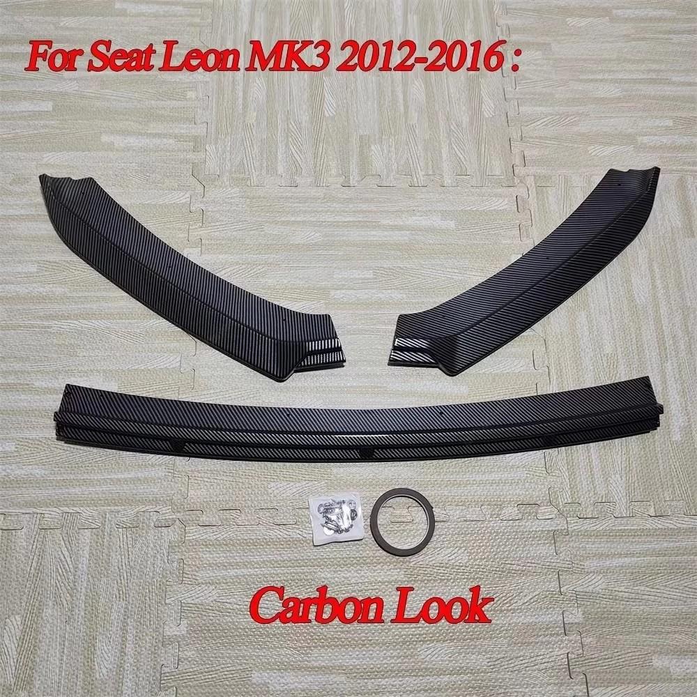 3Pcs Front Bumper Splitter Lip Diffuser Body Kits For Seat Leon 3 MK3 5F TDI TSI ST SC 2012-2016 Tuning ABS Spoiler Accessories