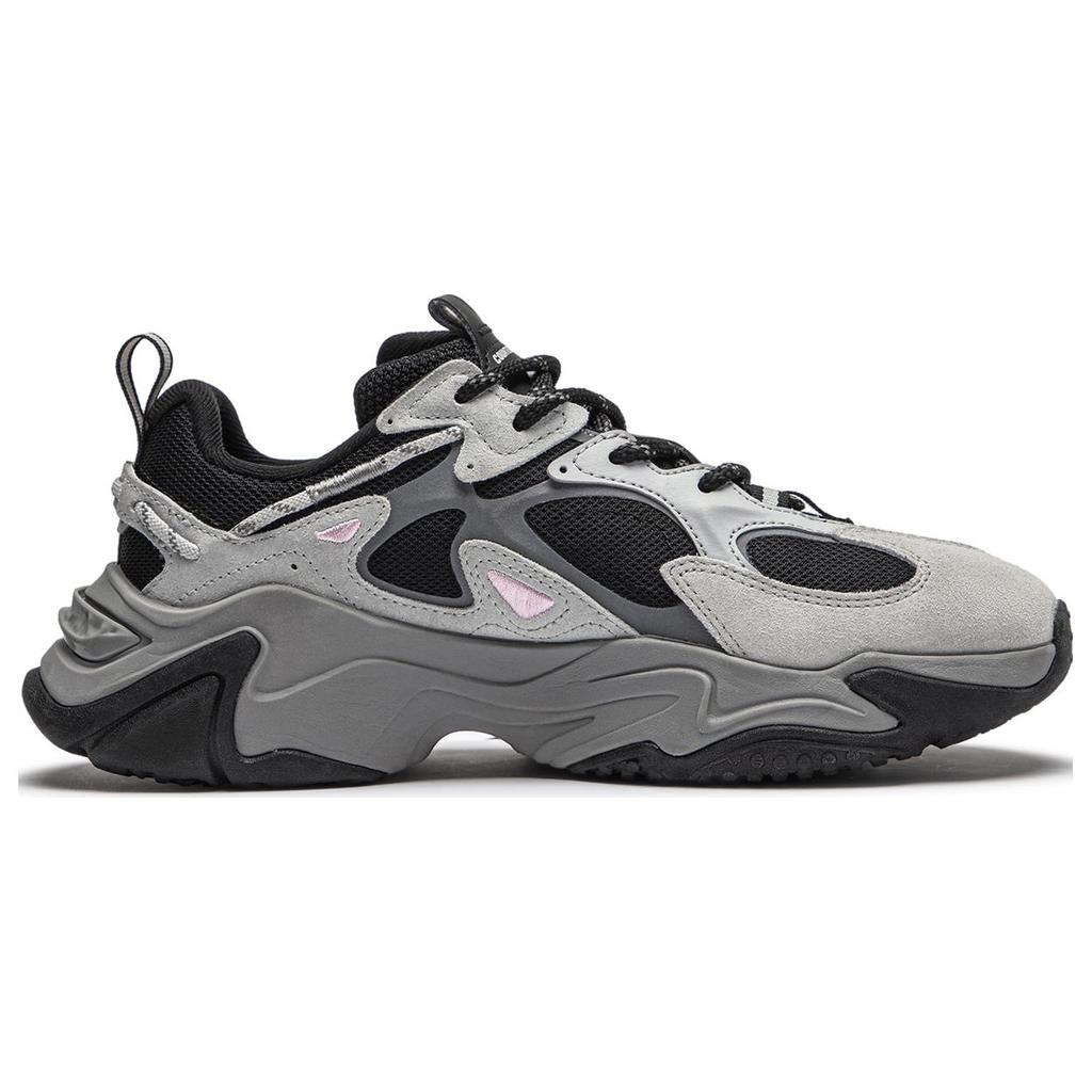 New LiNing CF Tracing Collection Qianxing Strategy 2 Anti Slip Wear Resistant Low Top Casual Shoes Women's Black Gray AGLT168-8
