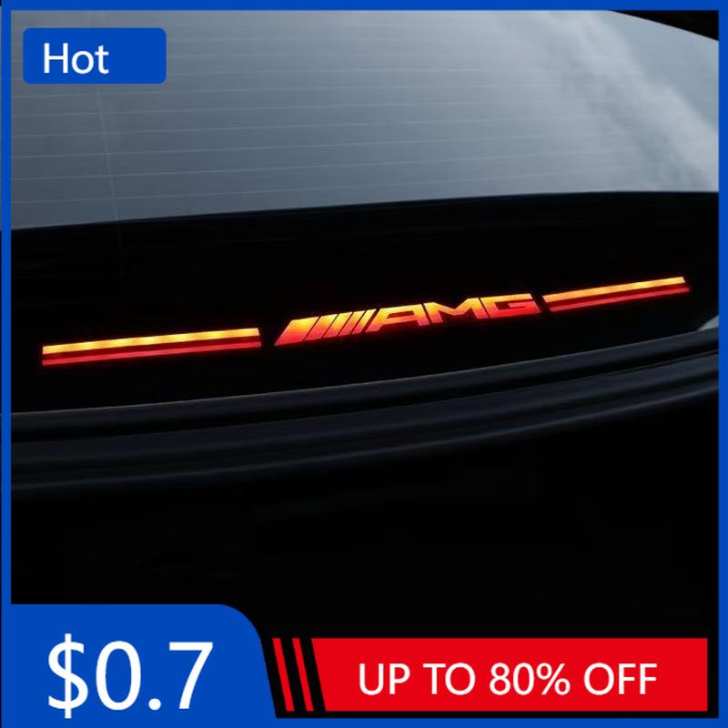 Car Sticker 1pcs PVC Car Logo Brake Light Projection Board Sticker Emblem Accessories For Mercedes benz AMG A C E Class W204 W20