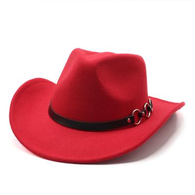 Men And Women Woolen Top Hat Western Cowboy Gentleman Jazz Concave Top Felt Hat