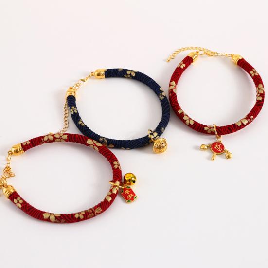Pet Collar Chinese Style Decorative Skin Friendly Adjustable Cat Dogs Necklace Collar with Pendant Bell for Festival