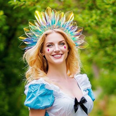 LED svítící čelenka se 3 režimy blikání Světelný filmový materiál Svítící festivalová pokrývka hlavy Párty Festivaly Narozeniny Dekorace