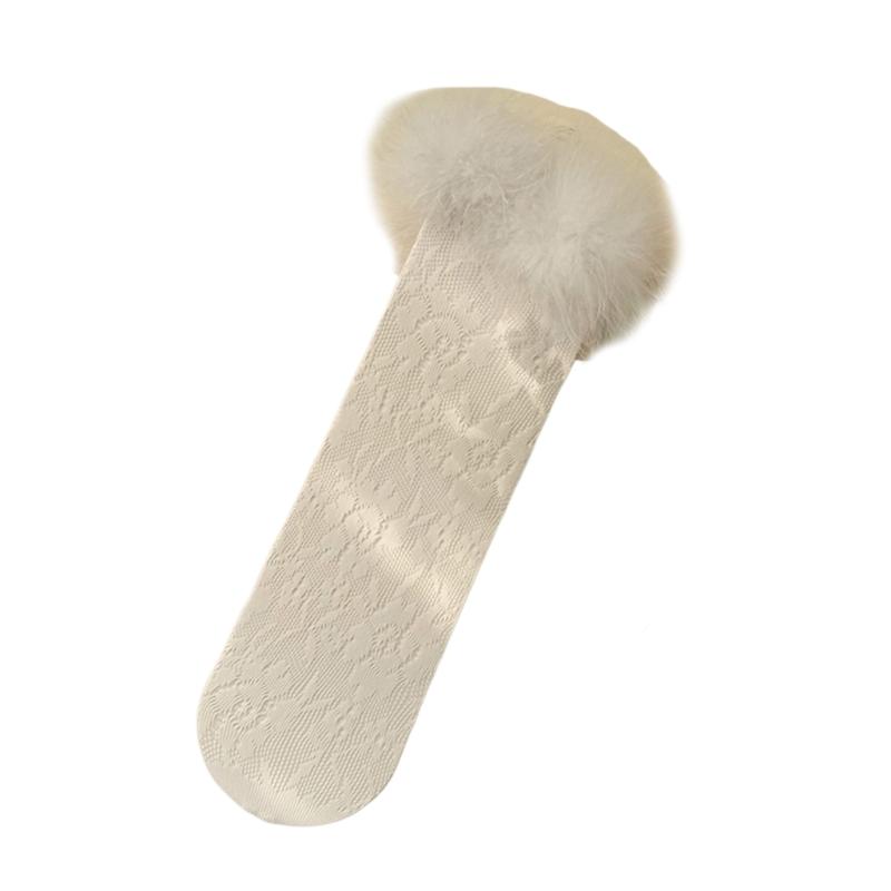 

Милые носки с кружевами из перьев ручной работы и оборками, принцессины чулки, нейлоновые носки для девочек для вечеринок, свадеб и многого другого, 6 цветов белый