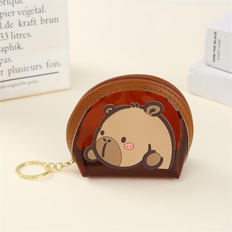 

Мультяшний Милий Капібара ПВХ Гаманець для Монет Дівчинка Портативна Помада Навушники Велика Місткість Прозора Сумка для Зберігання Брелок Підвіска Подарунок A2