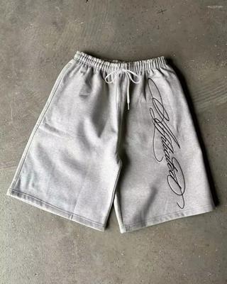 Pánské kraťasy Streetwear Americký Retro Pánské Hip Hop Graffiti Písmeno Volné Sportovní Tepláky Letní Sportovní Kraťasy Dámské Pánské Oblečení