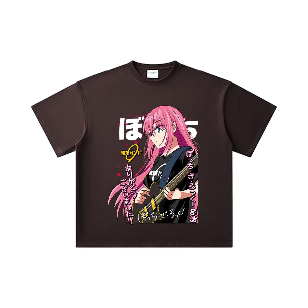260 GSM Double Yarn 32 Count 100% Cotton Bocchi The Rock V4 Print Unisex Heavy Cotton T Shirt… More