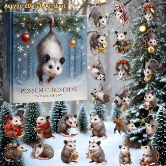 Vánoční adventní kalendář Barevné zvonky Vzor vačice 24denní odpočítávání Přívěsek na vánoční stromek Slavnostní ozdoby