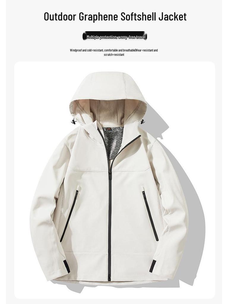 Unisex Graphene Softshell Windbreaker Jacket 2024: Light, Windproof Travel & Hiking Wear for Spring & Autumn.