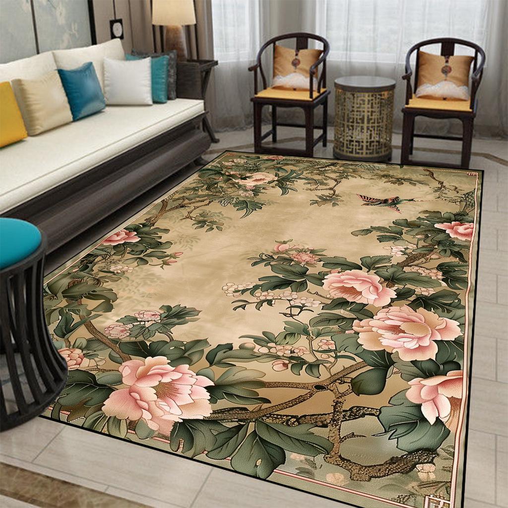 Modern Chinese Living Room Carpet Decoration Bedroom Deluxe Anti Slip Floor Mats Washable Large Area Rug Entrance Door Mat
