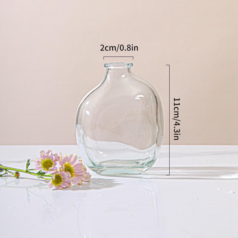 Retro Glass Vase Transparent Flower Bottle Nordic Plants Pot Flower Arrangement Hydroponic Terrarium Flowerpot Wedding Decor