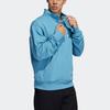 Adidas Originals Trefoil Zip Sweatshirt, Men Logo Print Casual Blue Tops GL9943