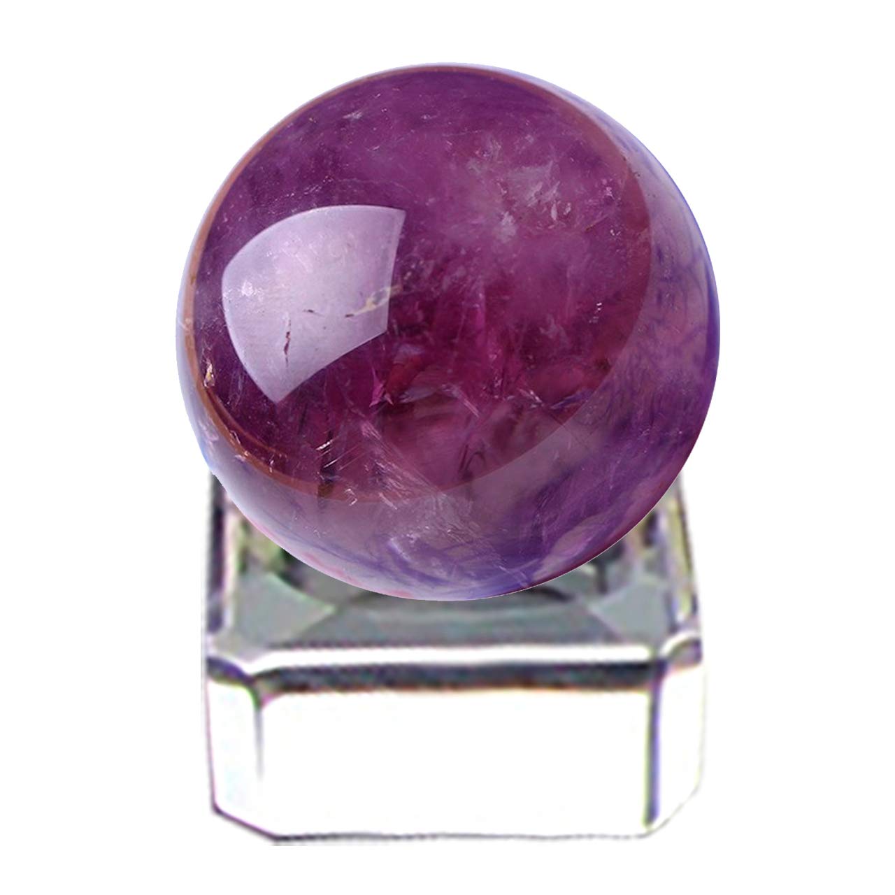 

Felimoa Amethyst Natural Crystal Sphere, Purple Crystal, Power Stone, Purifying, with Base, 30mm (Purple)