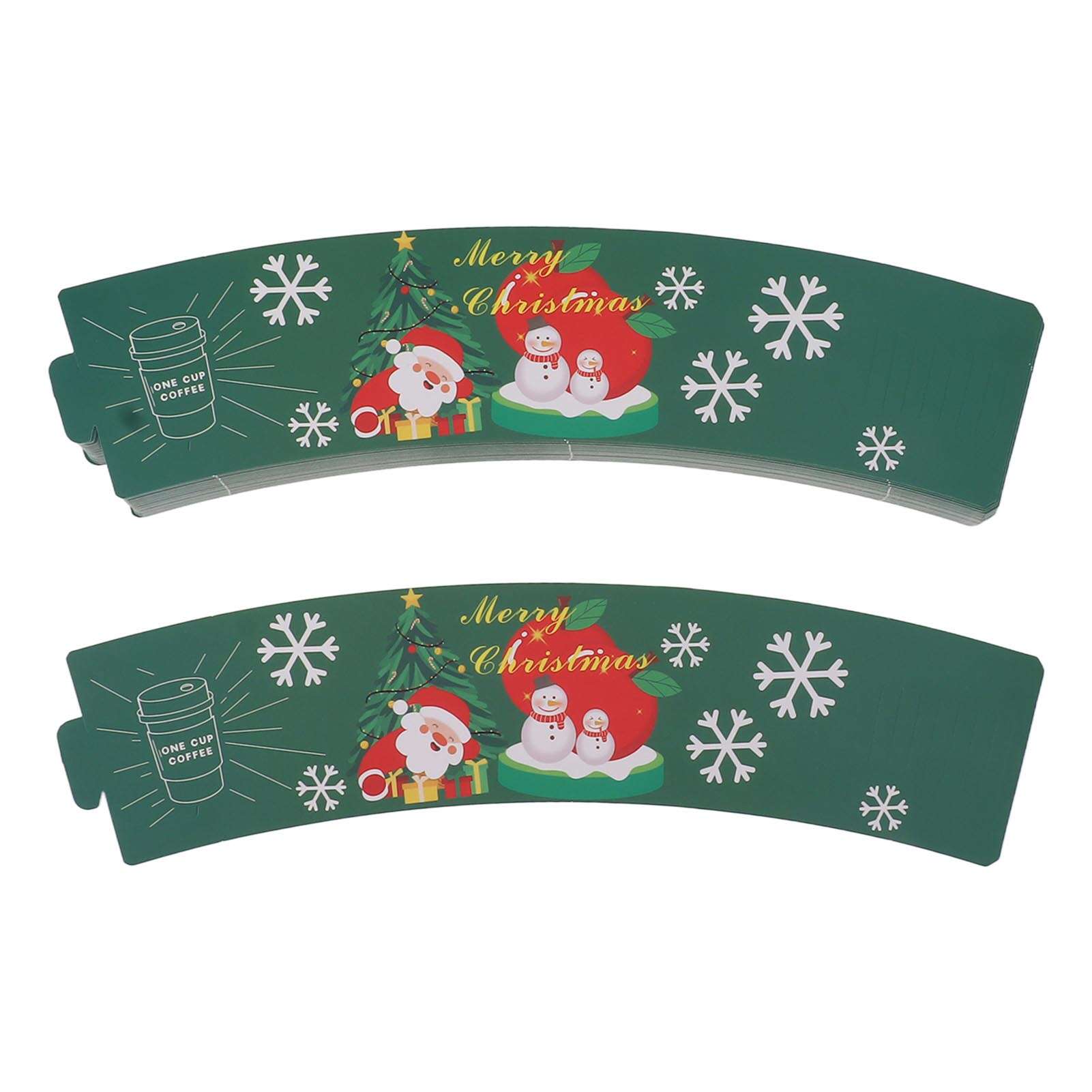 

50 шт. одноразовые бумажные чехлы для кофейных чашек держатели для горячих напитков на Хэллоуин Рождество шоколад холодные напитки зелёный
