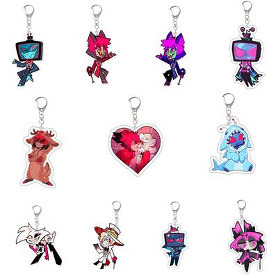 Anime Peripheral Acrylic Keychain Vox Alastor Lucifer Morningstar Charlie Morningstar Angel Dust Backpack Accessories Gift