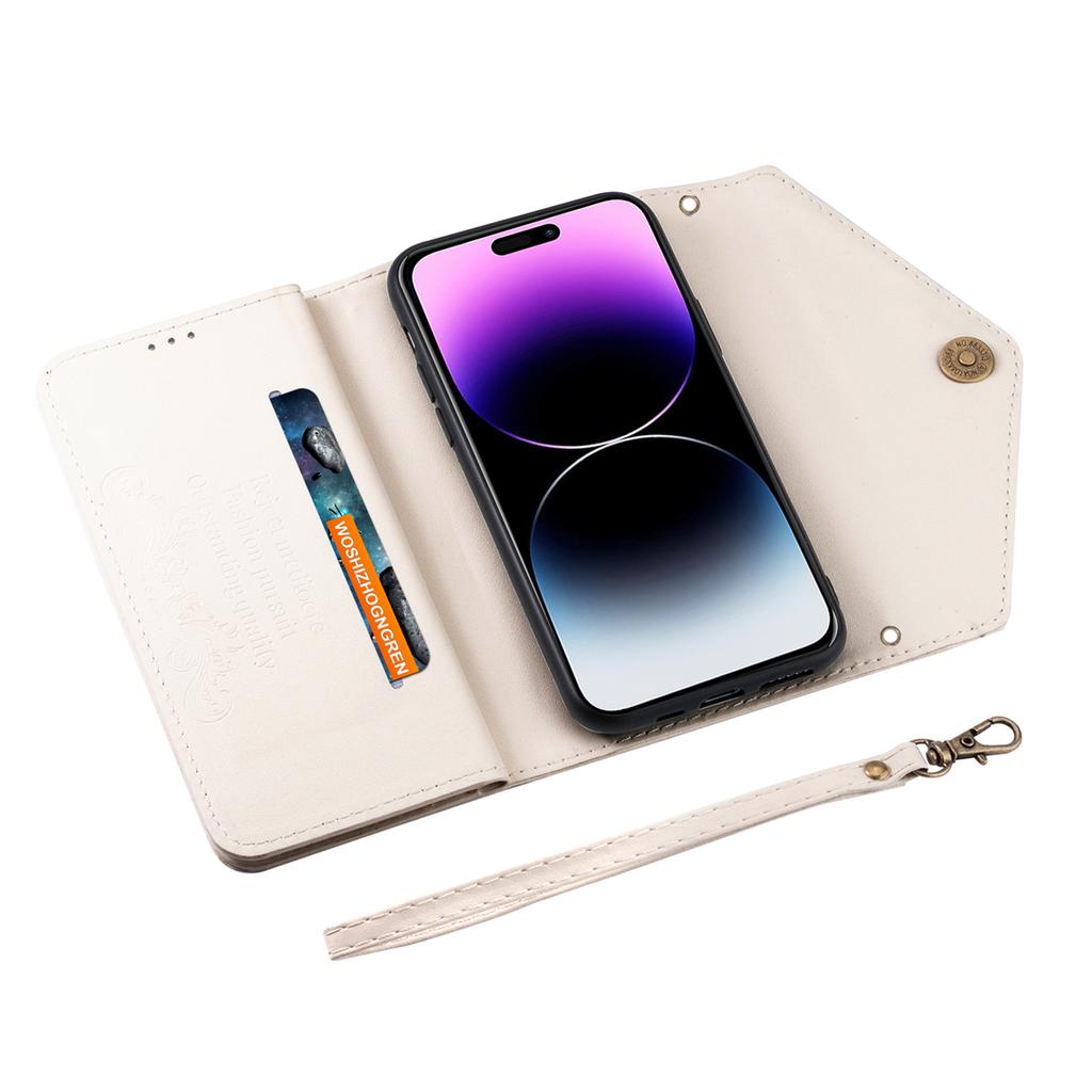 N.BEKUS For iPhone 17 Cases Skin-Touch Leather Wallet Phone Cover with Straps