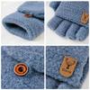 Unisex Warm Knitted Half-Finger Flip-Top Gloves