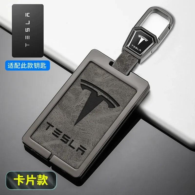 

Car Sticker Tesla Zinc Alloy Leather Car Smart NFC Card Key Cover Case Protector Shell Fob For Tesla Model 3 S X Y Accessories