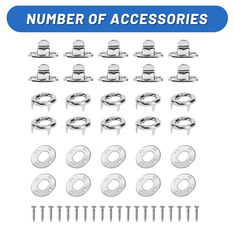 A03F-20Sets Marine Grade Twist Lock Fasteners Turn Button Eyelet,For Canvas Marine Boats Sailboats Rvs Fastener Turn Buttons