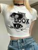 European & American Y2K Pattern Print Spicy Girl Cropped Short Sleeve Women's Top