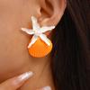 Conch Starfish Stud Earrings Scallop Starfish Pendant Earrings Charms Shell Drop Earrings  Party