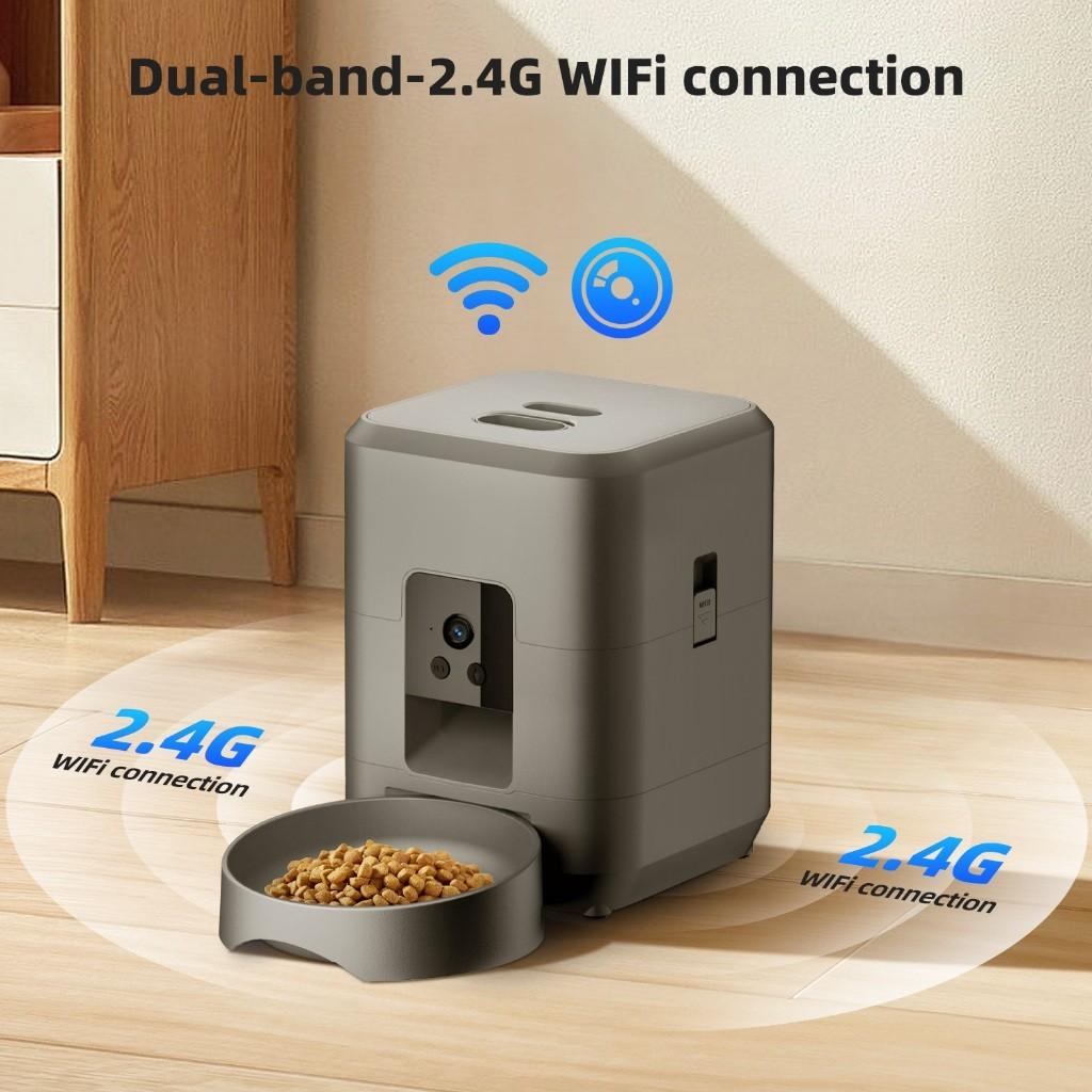 2L Large Capacity Button Wi-Fi & Camera Controlled Pet Feeding Machine Automatic Pet Feeder Smart Dog Cat Food Dispenser