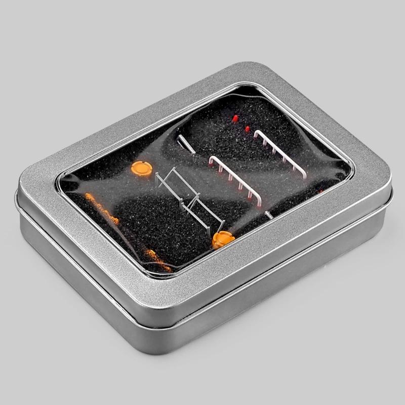 Miniature Traffic Barrier Set Warning Color Plastic Roadblocks Model Figure Props for Microlandscape Sand Table Setting