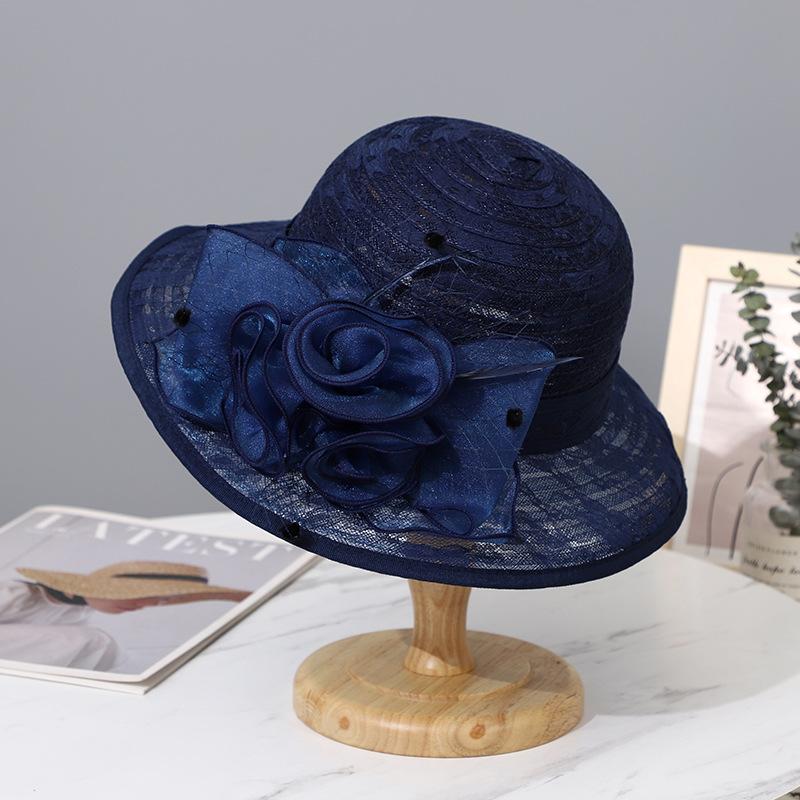 Letní prodyšný krajkový sluneční klobouk dámský síťovaný květináčový klobouk sluneční klobouk módní univerzální zvlněný top hat