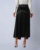 European & American Women's Satin Midi Skirt - Autumn Pleated, Slit Fishtail, Hip-Hugging Design with Zipper