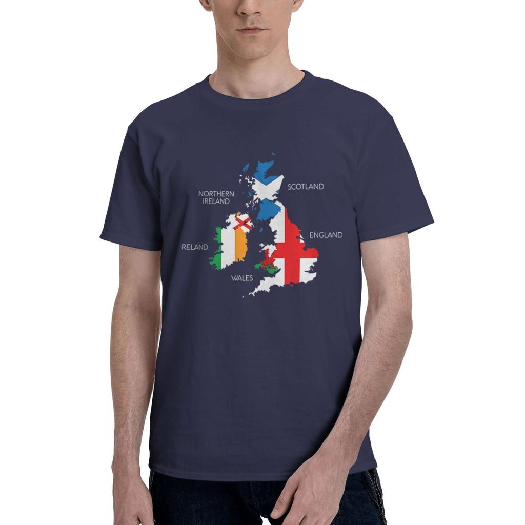 British Ireland Scotland Wales England Map 100 Cotton Casual Breathable Confortable Top Mens Designer Clothes Funny Gift