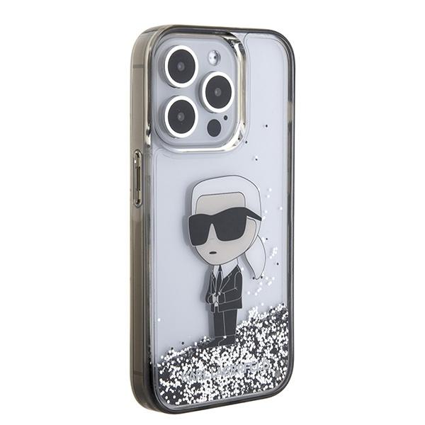 Karl Lagerfeld Klhcp15Llkknsk Iphone 15 Pro 6.1 Transparent Hardcase Liquid Glitter Ikonik