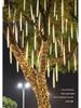 Waterproof Outdoor LED Meteor Shower Tree Lights: Decorative Hanging Lights for Courtyard and Christmas.