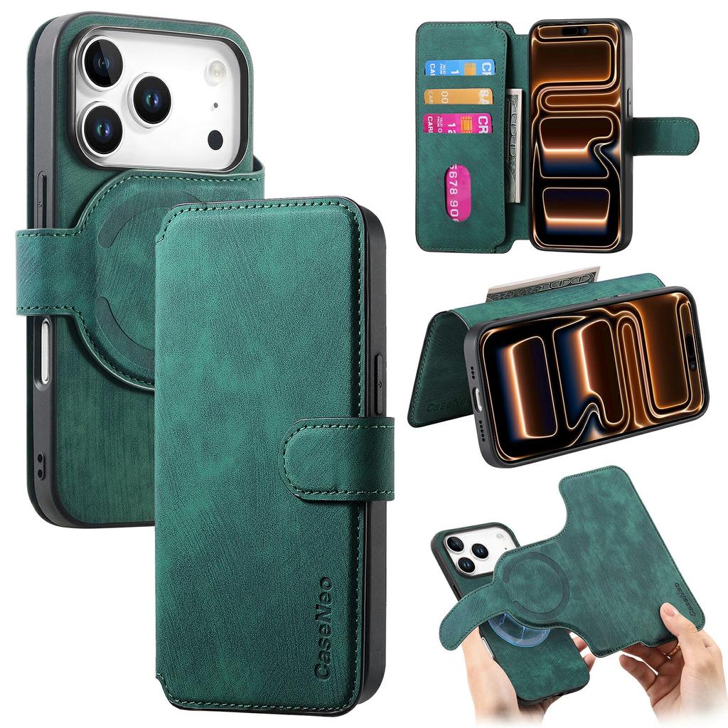 CASENEO MW-03 For iPhone 17 Pro Case with Detachable Wallet Leather + TPU Phone Cover