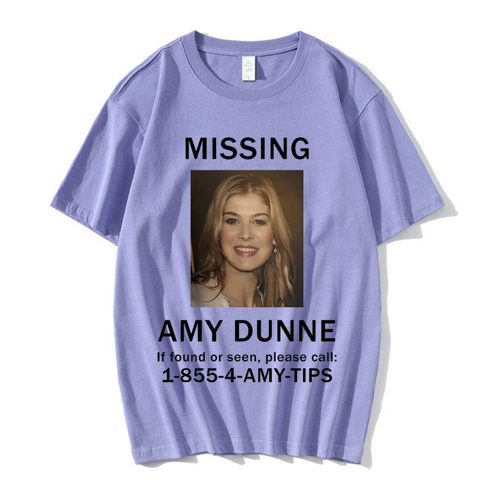 Amy Dunne Missing Poster Hip Hop Rapper Men Women T-shirt 100% Cotton