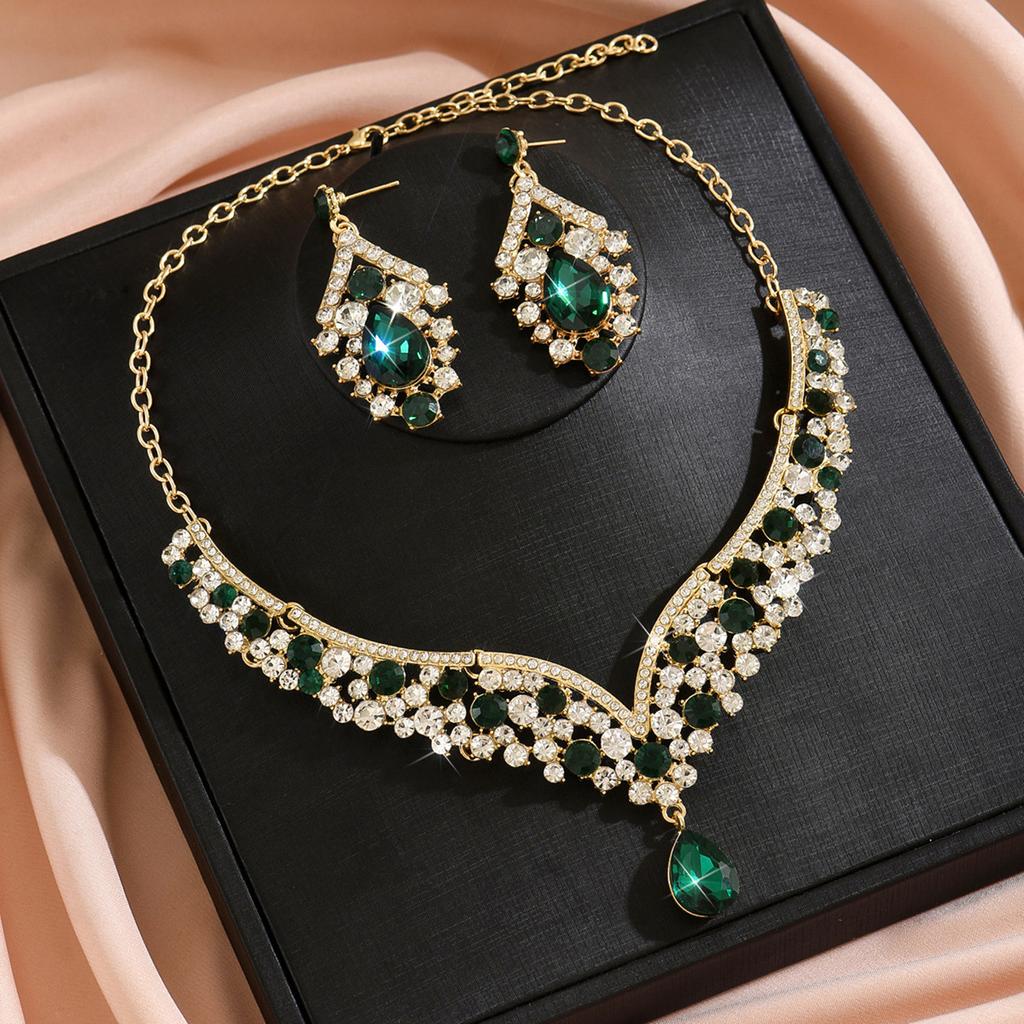 Vintage Jewelry Statement Necklace Set - Luxury Evening Gown Accessories