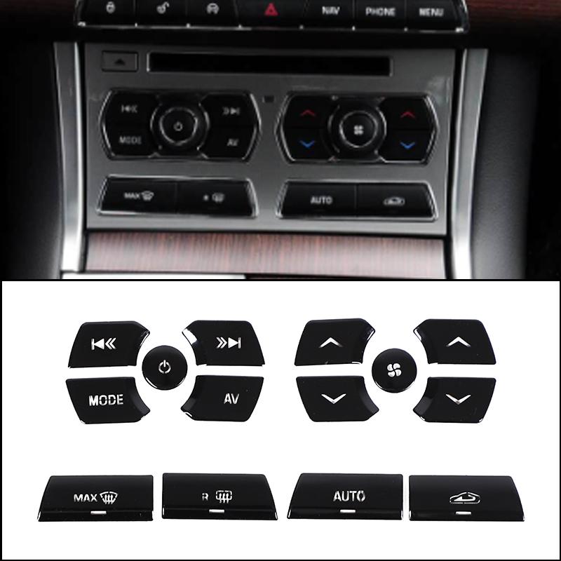 For Jaguar XF XJ 2008- Car AC Gear Switch Repair Decals aluminum alloy Button Stickers Car Accessories Interior