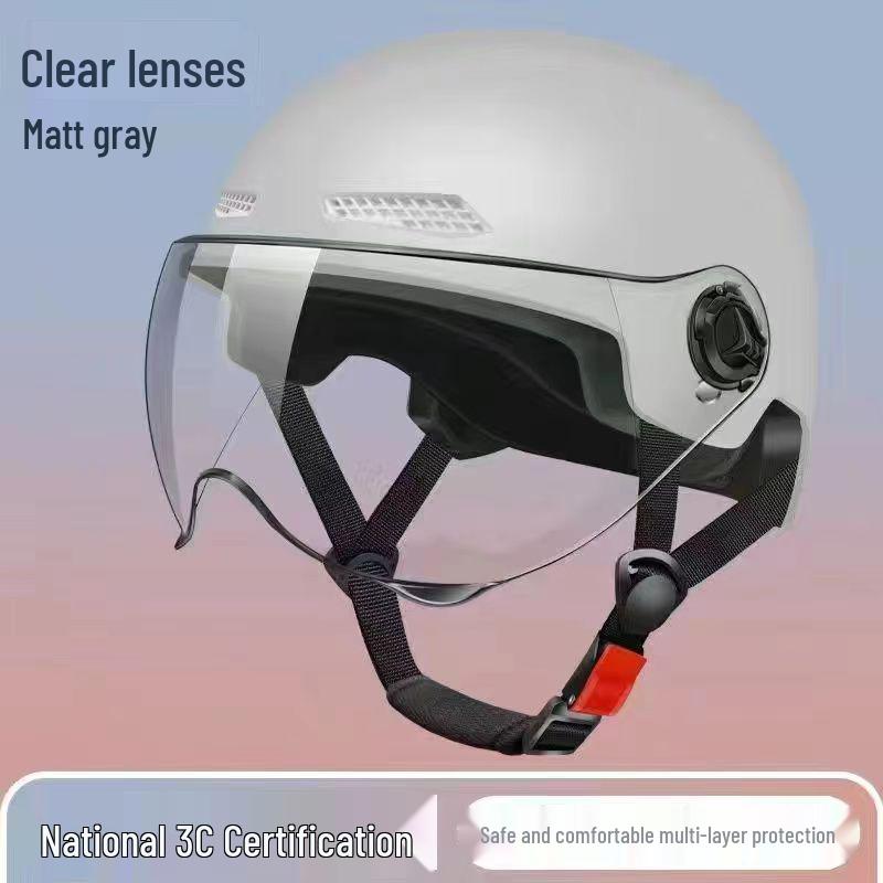 3C Certified Electric Vehicle Helmet for Men & Women - All-Season Safety & Sun Protection, Summer Scooter Half Helmet