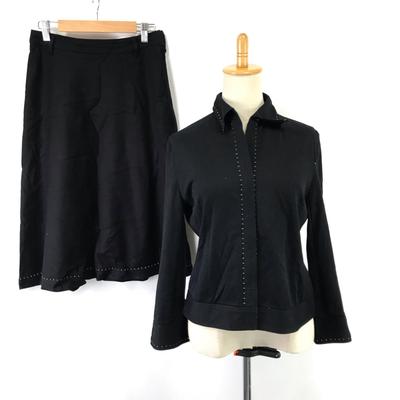 COMME CA DU MODE Knee-Length Skirt Suit [M/Women/Black] Snap Button(USED)