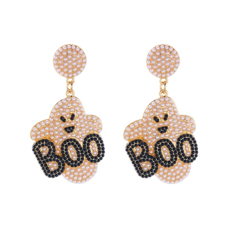Alloy Halloween Earrings Pair, Holiday Accessory with Embellished Front for Party Outfits, Dress Up Looks and Photos