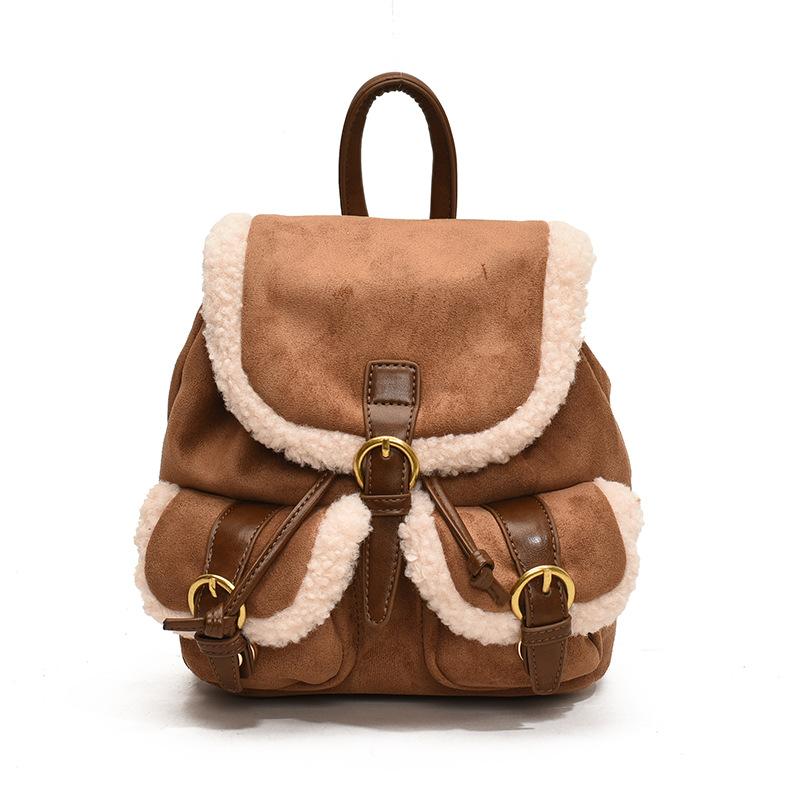 

Текстурированный матовый ретро рюкзак женский новый зимний матовый рюкзак студенческий класс школьный рюкзак сумка-ведро хаки